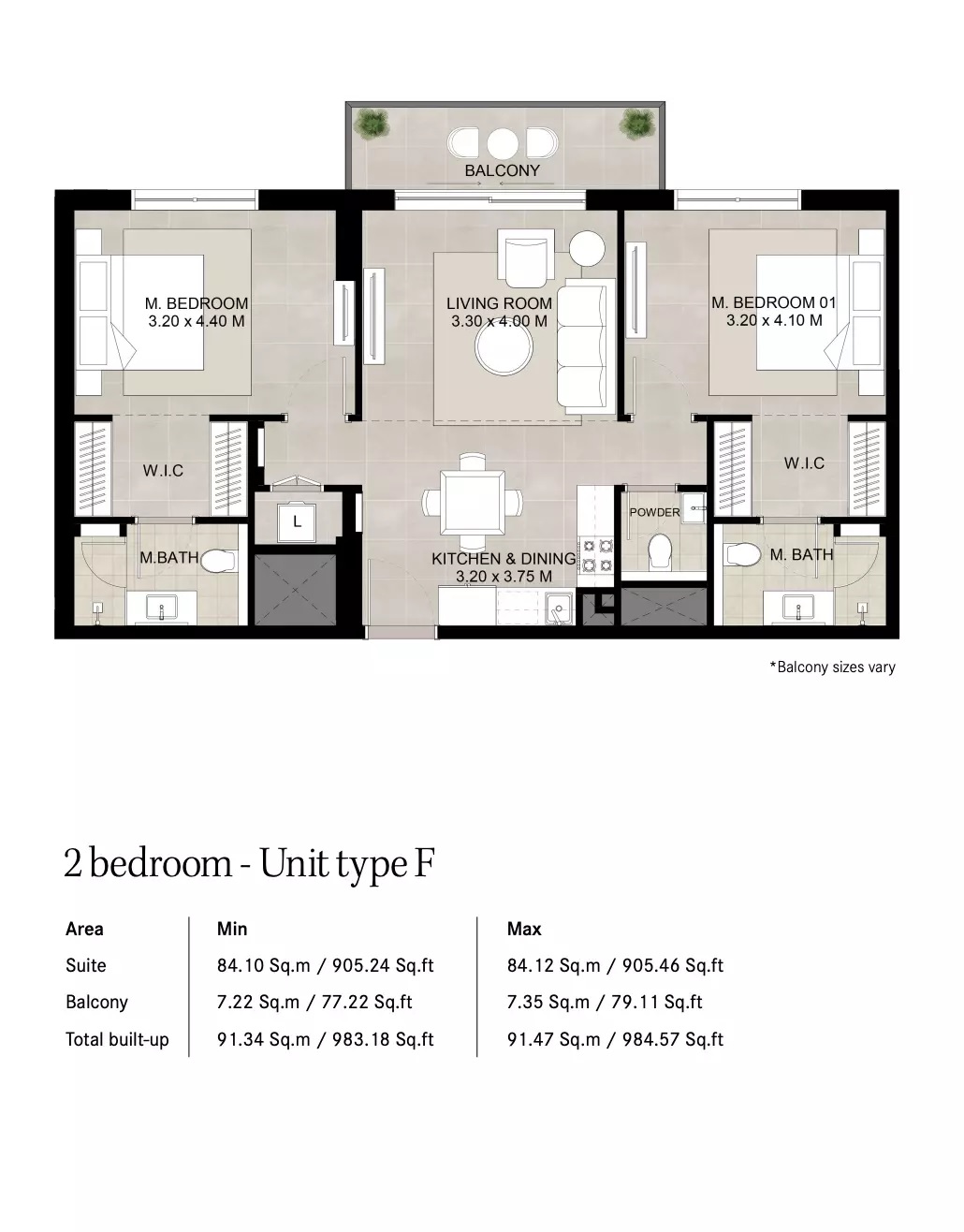 2 Beds 983 Sq. Ft. Apartment in Nshama Augusta