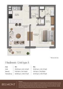 1 Bed 655 Sq. Ft. Apartment in Nshama Belmont