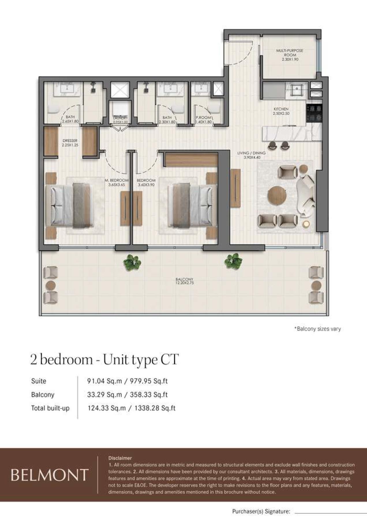 2 Beds 1338 Sq. Ft. Apartment in Nshama Belmont