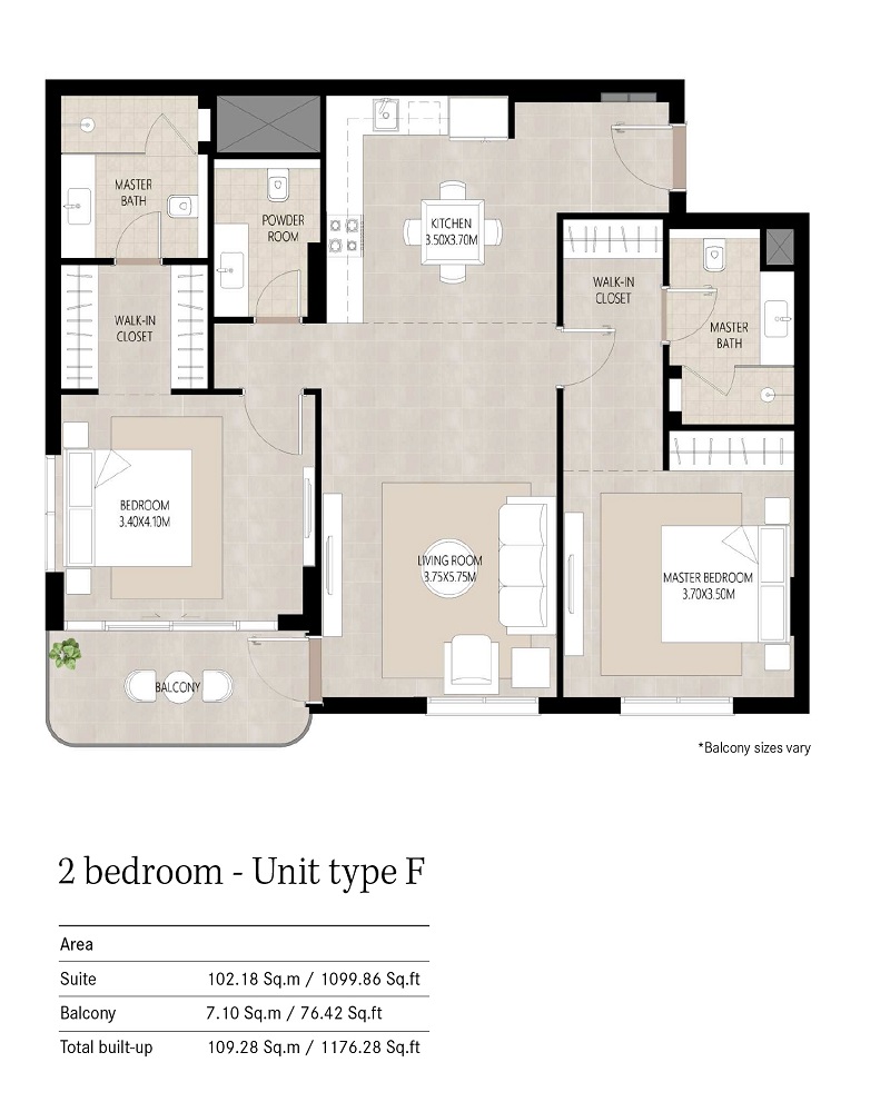 Nshama Berkshire Park 2 Beds Layout