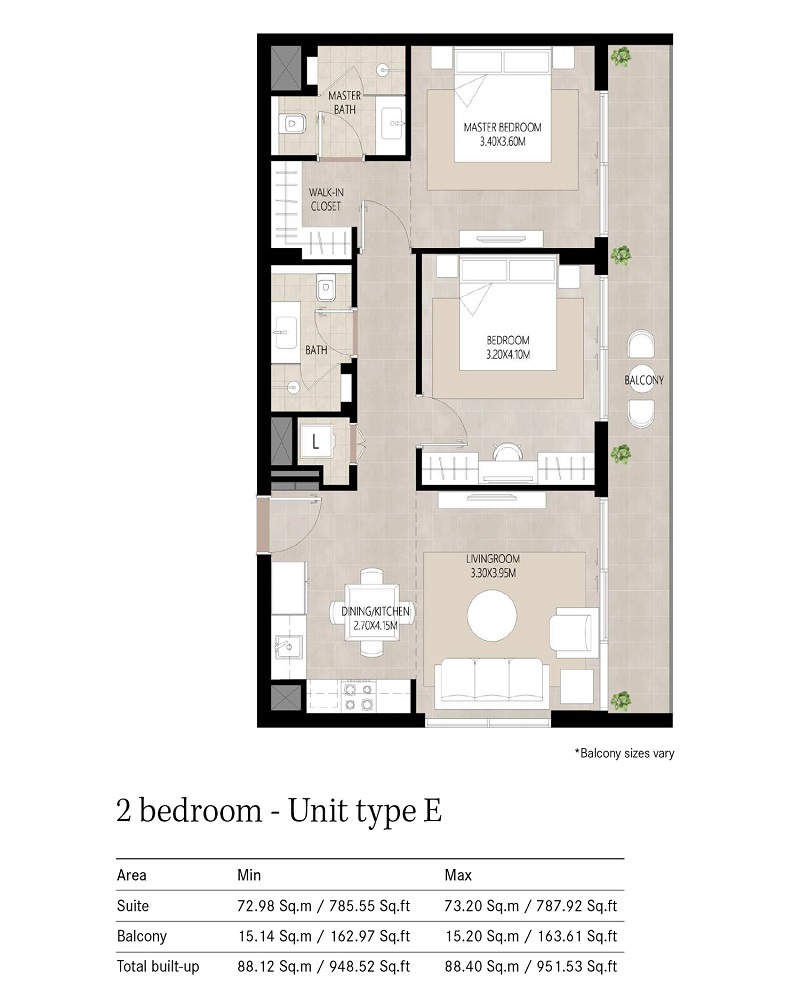 Nshama Berkshire Park 2 Beds Layout