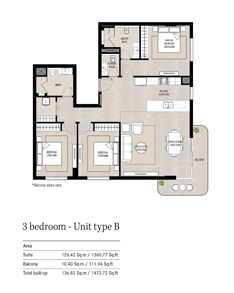 Nshama Berkshire Park 3 Beds Layout