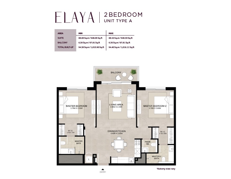 Nshama Elaya 2 Beds Layout