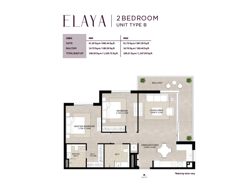 Nshama Elaya 2 Beds Layout