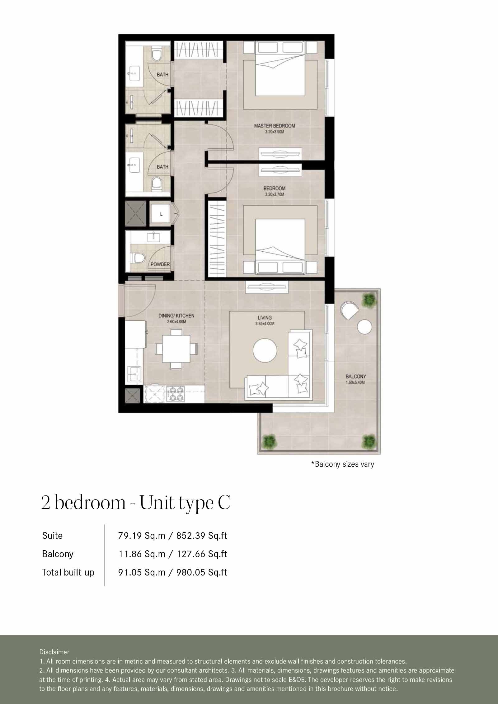 Nshama Ellison 2 Beds Layout