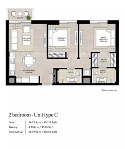 2 Beds 848 Sq. Ft. Apartment in Nshama Fiori