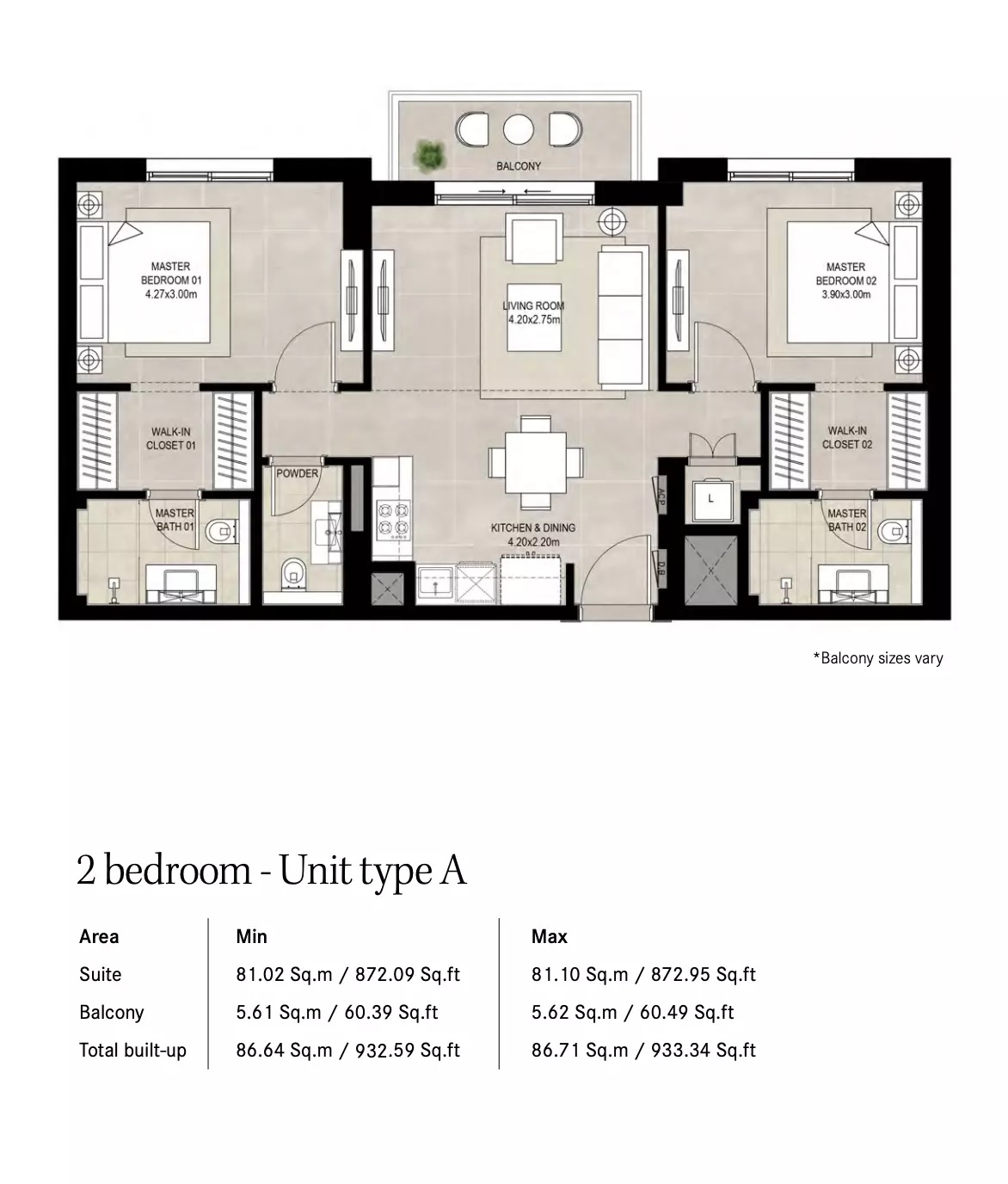 Nshama Fiori 2 Beds Layout