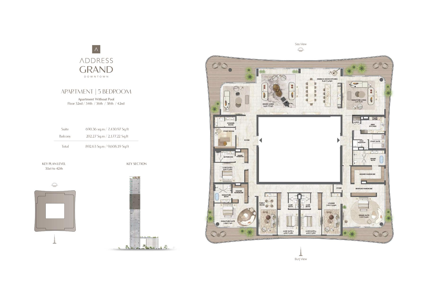 5 Beds 9608 Sq. Ft. Apartment in Nshama Address Grand Downtown