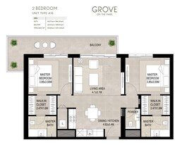 2 Beds 1075 Sq. Ft. Apartment in Nshama Grove On The Park