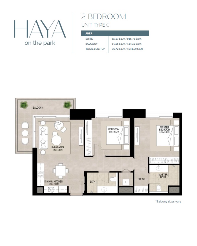 Nshama Haya 2 Beds Layout