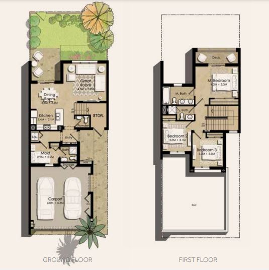 Nshama Hayat Townhouses 3 Beds Layout