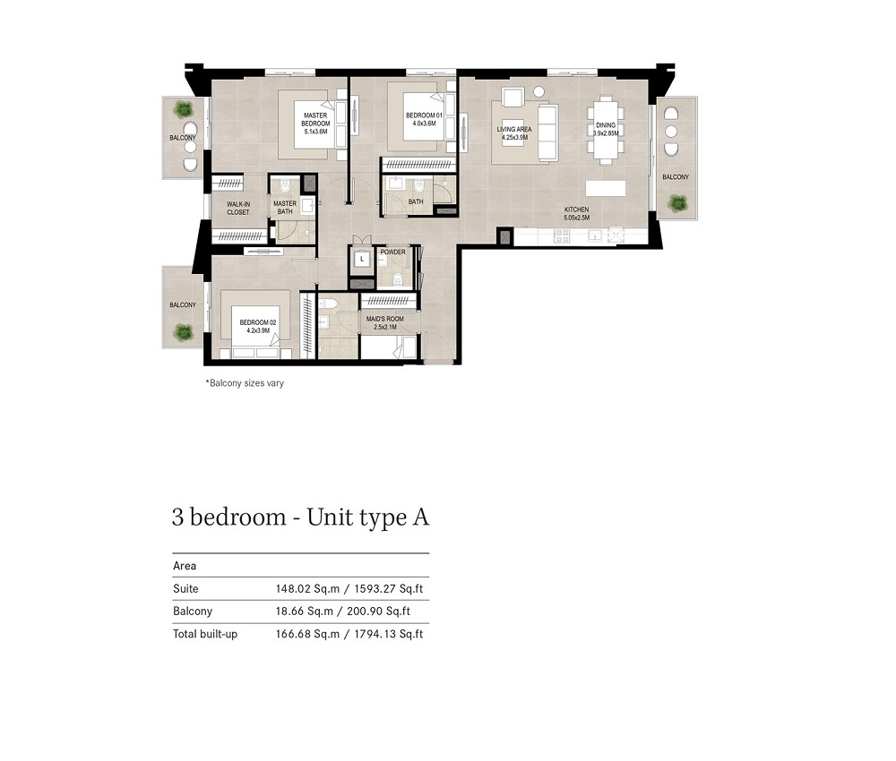 3 Beds 1794 Sq. Ft. Apartment in Nshama Hillcrest
