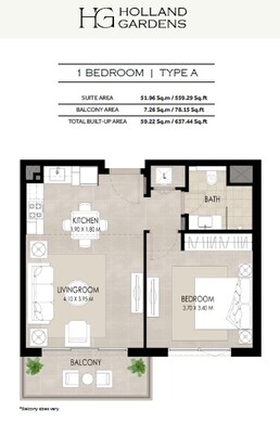 1 Bed 637 Sq. Ft. Apartment in Nshama Holland Gardens Apartments