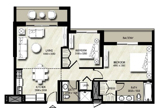 Nshama Jenna 2 2 Beds Layout