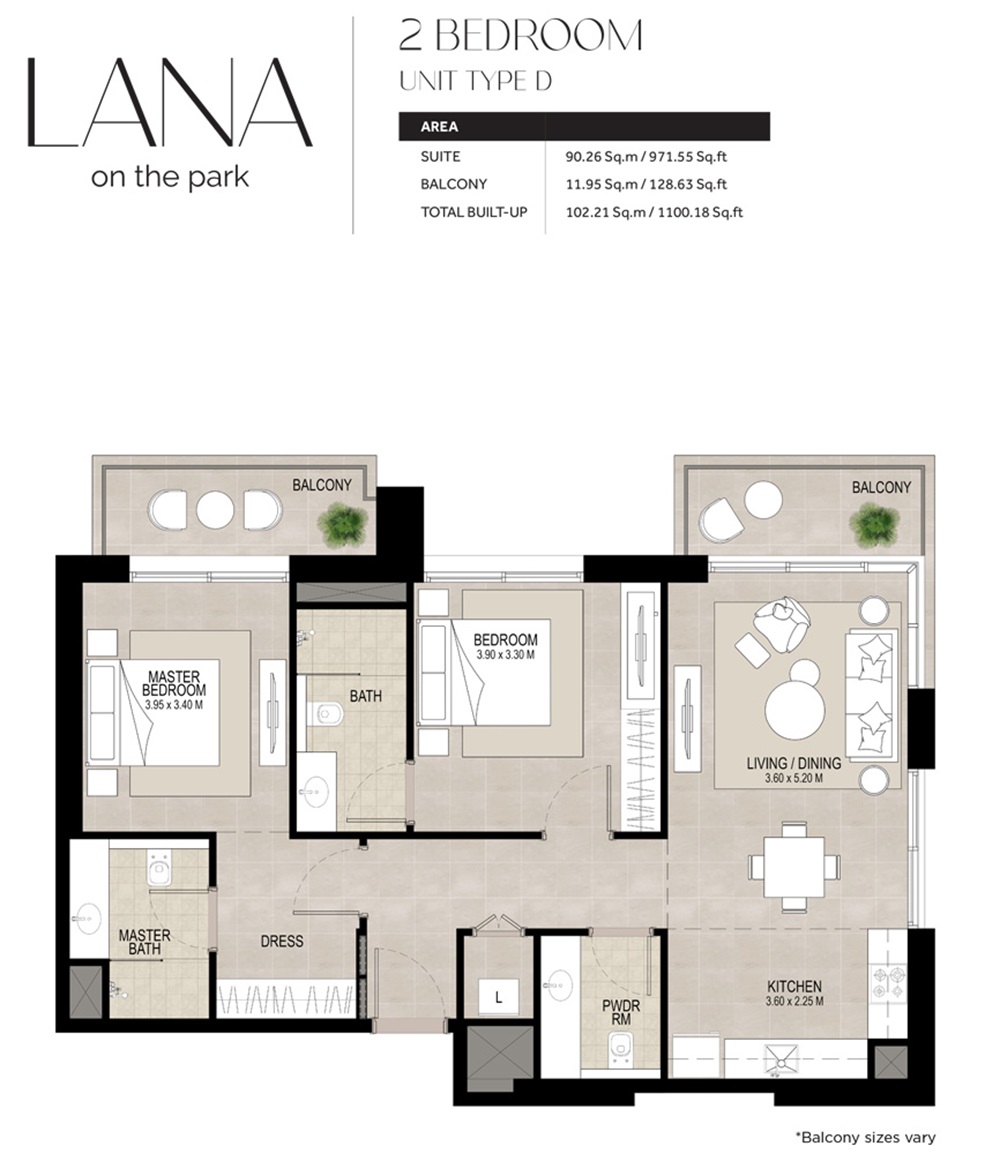 Nshama Lana 1 Bed Layout