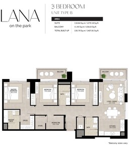 3 Beds 1407 Sq. Ft. Apartment in Nshama Lana