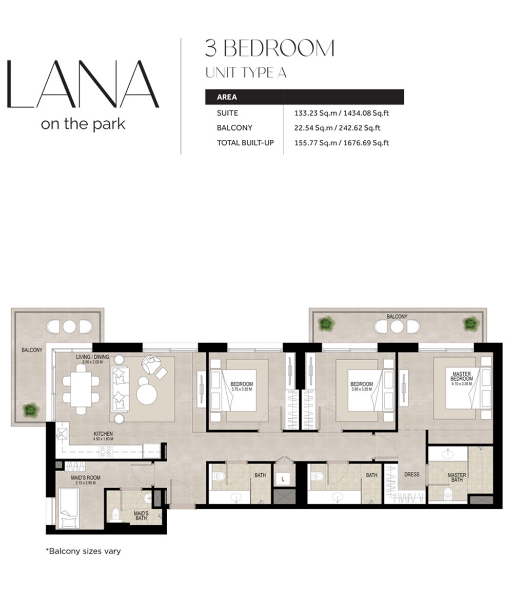Nshama Lana 3 Beds Layout