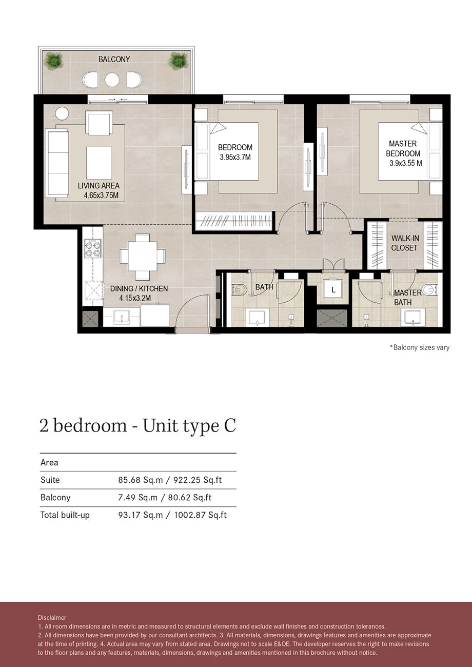 Nshama Lexington 2 Beds Layout