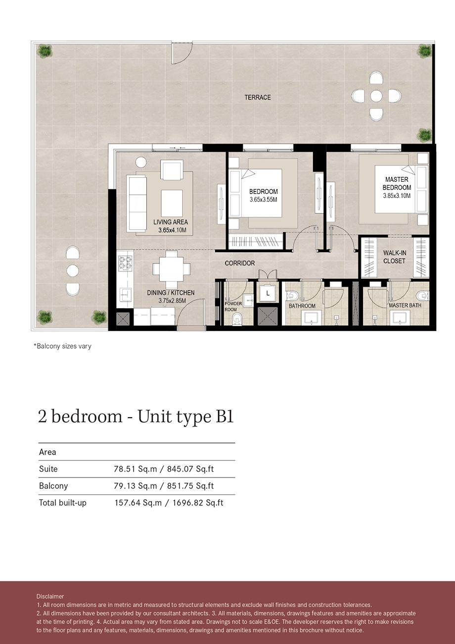 Nshama Lexington 2 Beds Layout