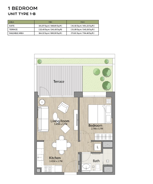 Nshama Liva Apartments 1 Bed Layout