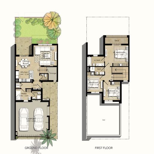 Nshama Noor Townhouses 3 Beds Layout