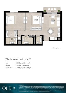 2 Beds 1021 Sq. Ft. Apartment in Nshama Olbia