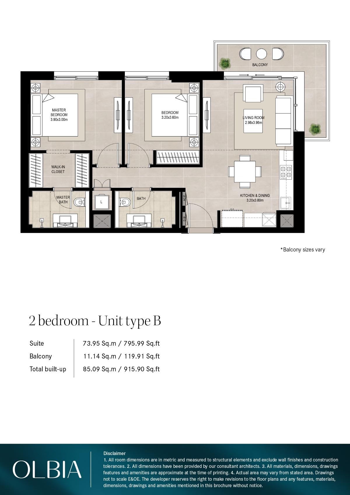Nshama Olbia 2 Beds Layout