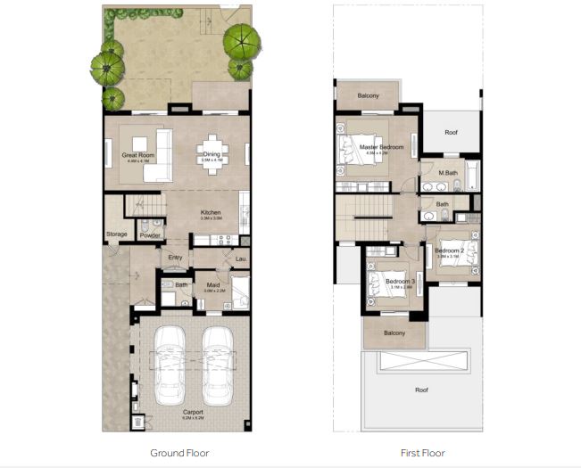 Nshama Reem Townhouse 3 Beds Layout