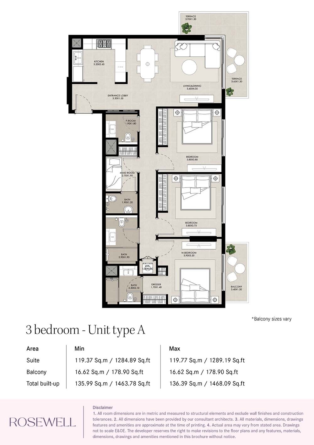 Nshama Rosewell 3 Beds Layout