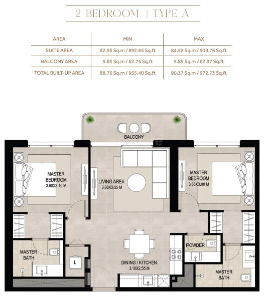 Nshama Symphony 2 Beds Layout