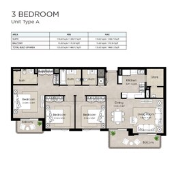 3 Beds 1460 Sq. Ft. Apartment in Nshama The Diplomat Residences