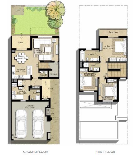 Nshama Naseem Townhouses 3 Beds Layout