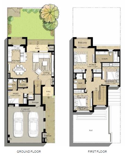 Nshama Naseem Townhouses 3 Beds Layout