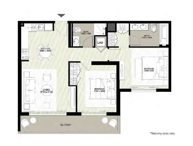 Nshama Town Square Rawda 2 2 Beds Layout