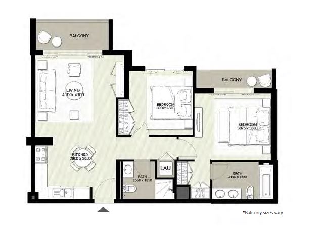 Nshama Town Square Rawda 2 2 Beds Layout