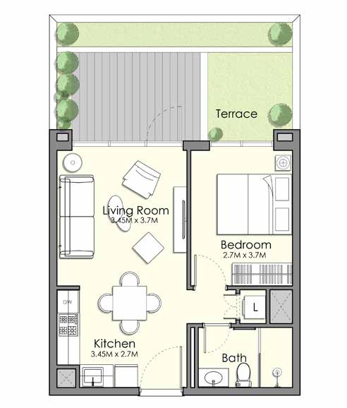 Nshama Town Square UAN 1 Bed Layout