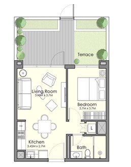 1 Bed 714 Sq. Ft. Apartment in Nshama Town Square UAN