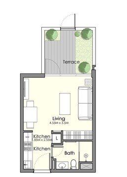 477 Sq. Ft. Studio in Nshama Town Square UAN