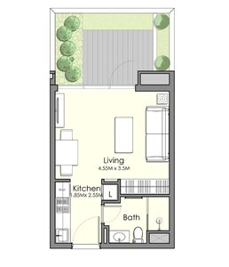 539 Sq. Ft. Studio in Nshama Town Square UAN