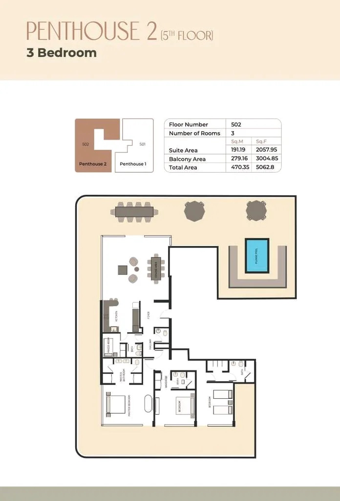 Nuri Sukoon 3 Beds Layout