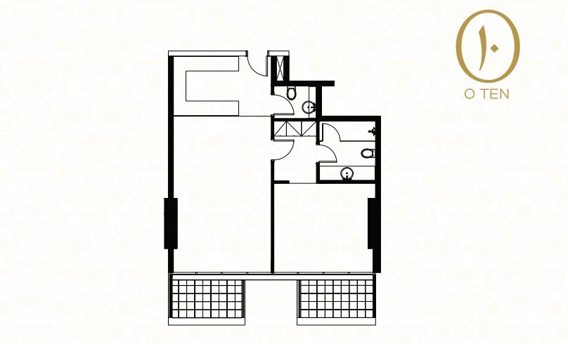 O Ten Apartments 1 Bed Layout