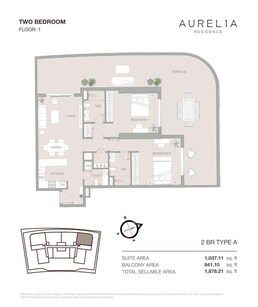 2 Beds 1878 Sq. Ft. Apartment in Object 1 Aurelia Residence