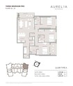 Object 1 Aurelia Residence 3 Beds Layout