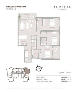 3 Beds 1664 Sq. Ft. Apartment in Object 1 Aurelia Residence