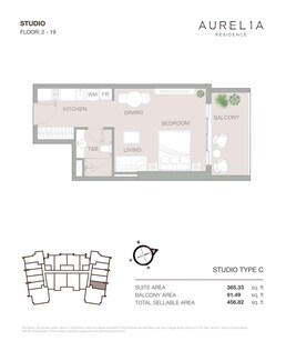 465 Sq. Ft. Studio in Object 1 Aurelia Residence