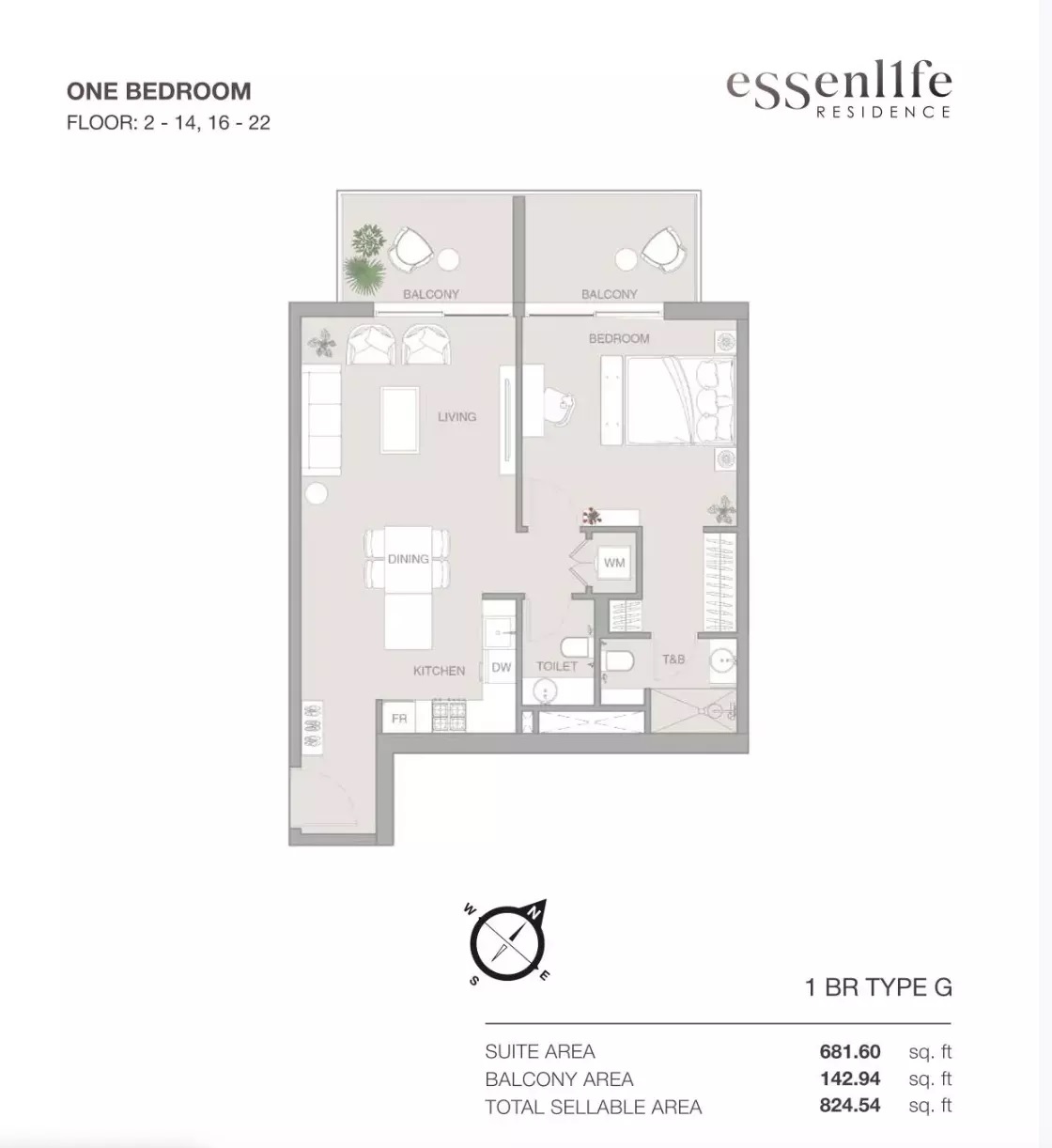 1 Bed 825 Sq. Ft. Apartment in Object 1 Essenlife