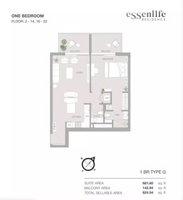 1 Bed 825 Sq. Ft. Apartment in Object 1 Essenlife
