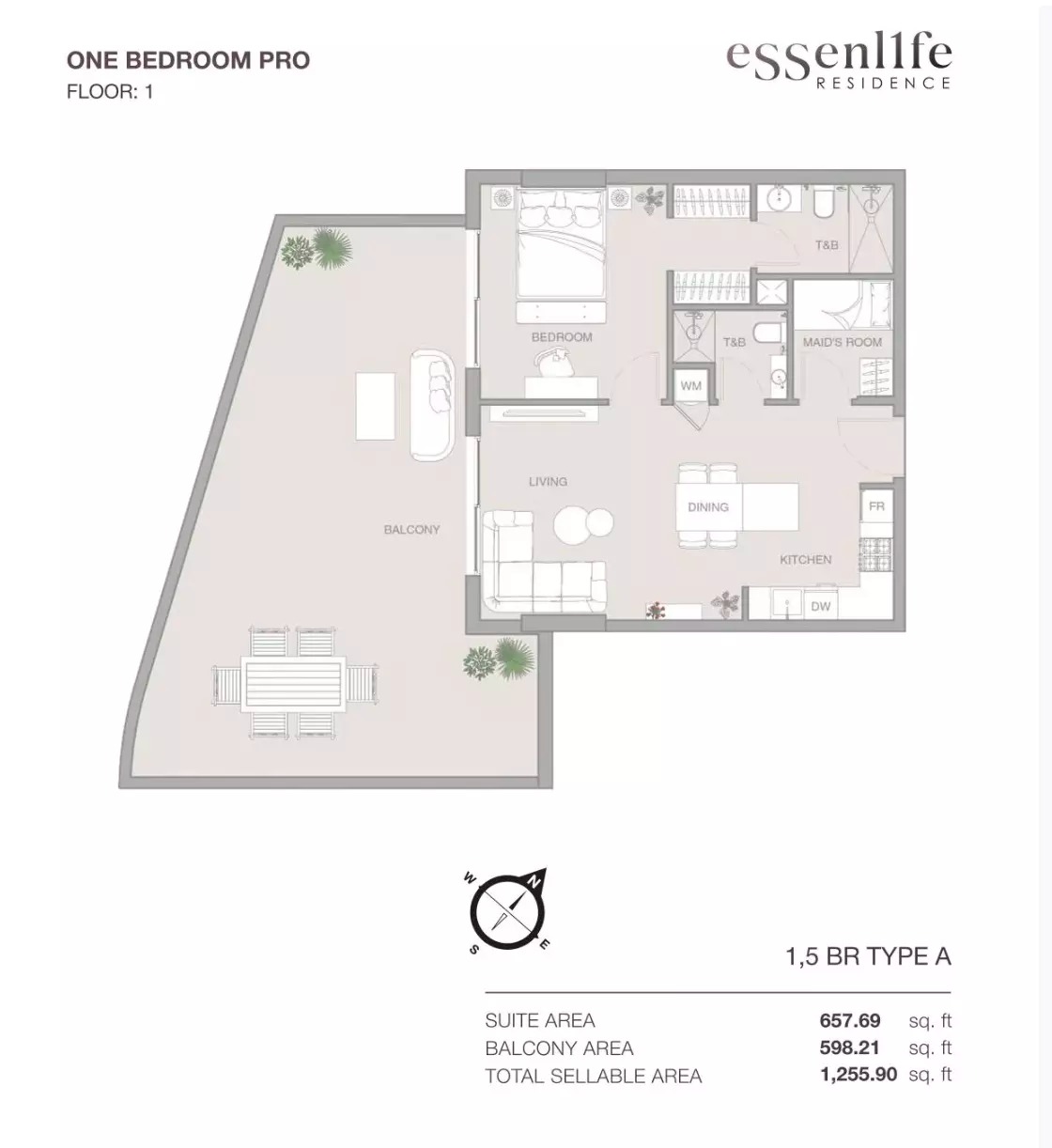 2 Beds 1256 Sq. Ft. Apartment in Object 1 Essenlife