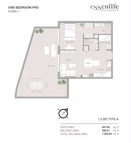 2 Beds 1256 Sq. Ft. Apartment in Object 1 Essenlife