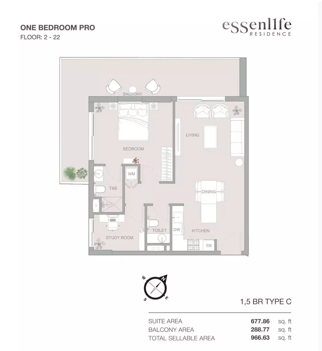 2 Beds 967 Sq. Ft. Apartment in Object 1 Essenlife